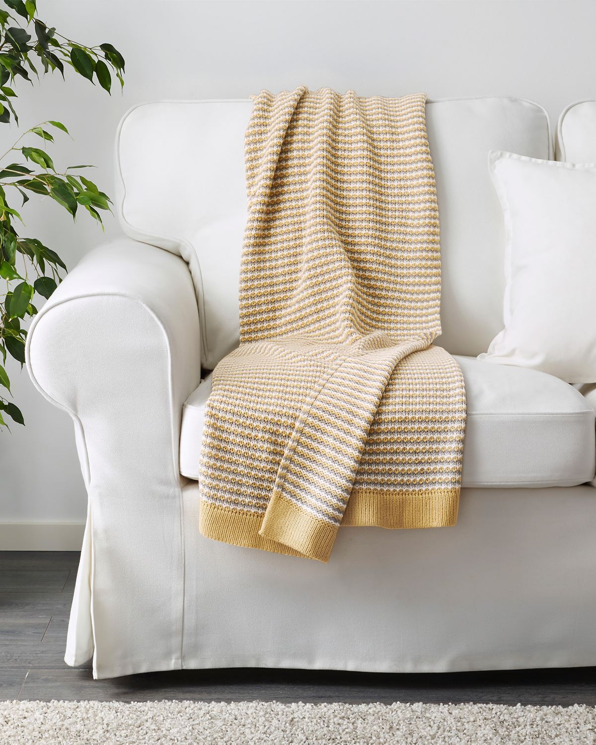 Nop Prisma Furniture Theme. Yellow Knit Throw Blanket
